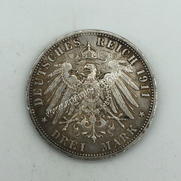 3 Mark 1911 Wilhelm II Kingdom of Prussia 2