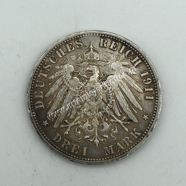 3 Mark 1911 Wilhelm II Kingdom of Prussia