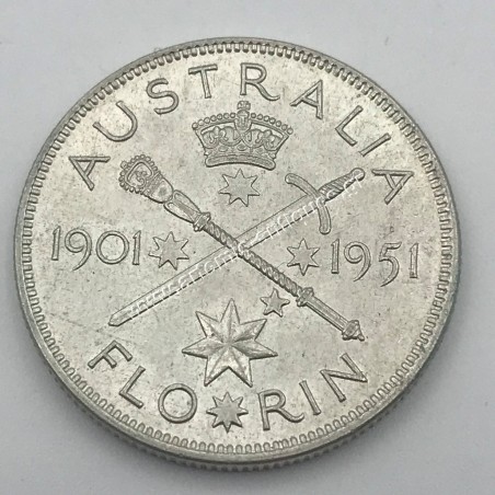 1 Florin 1951 Γεώργιος 6ος 50 Χρόνια Ομοσπονδία Αυστραλία