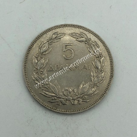 5 Drachmas 1930 London Mint UNC BU A Democracy