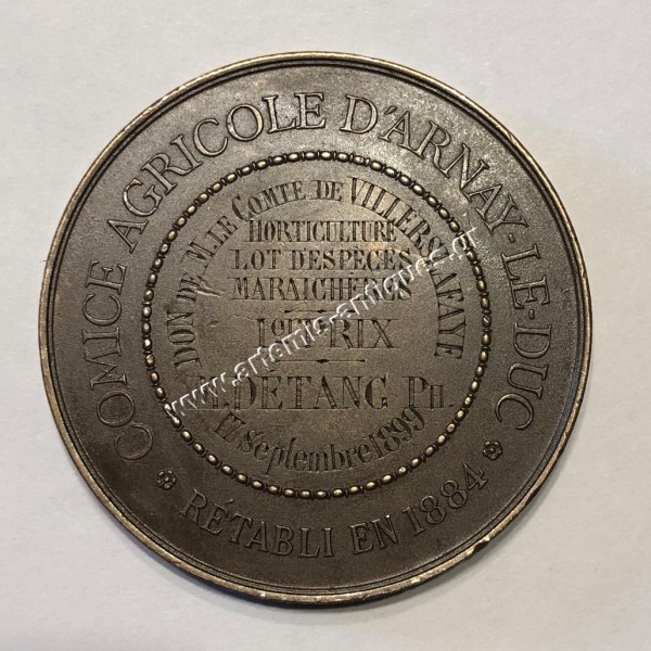 Comice Agricole d' Arnay le Duc Retabli en 1899 1st Award by Barre Γαλλία