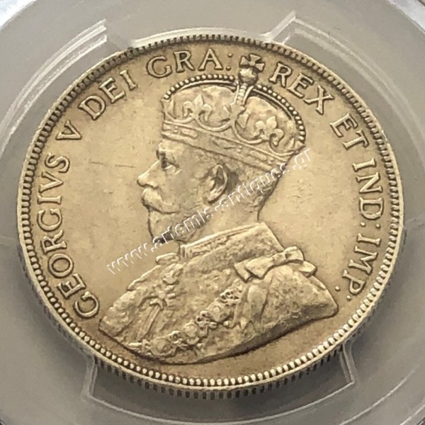 50 Cents 1917 C PSGS Genuine Cleaned AU Detail Newfoundland