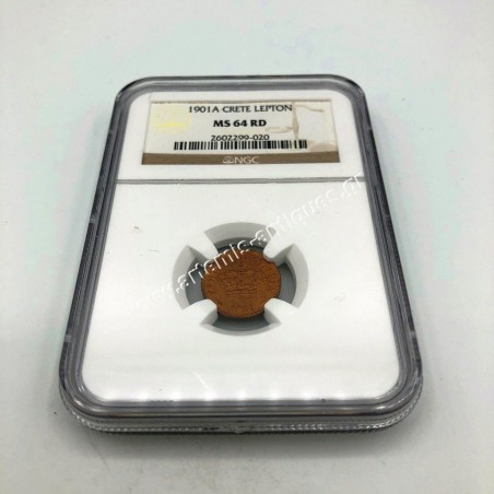 1 Lepto 1901 NGC MS 64 RD Cretan State