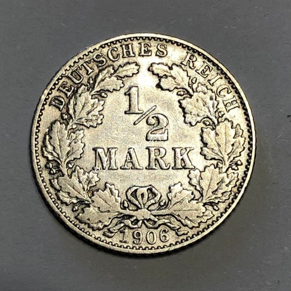 1/2 Mark 1906 D Wilhelm II Germany