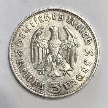 5 Mark 1936 F Paul von Hindenburg Germany 2