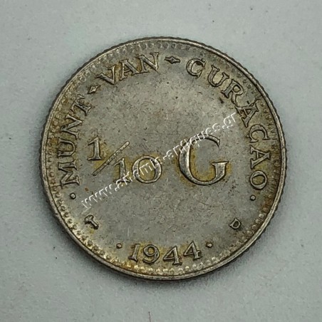 1/10 Gulden 1944 UNC Wilhelmina Curacao Ολλανδικές Αντίλλες