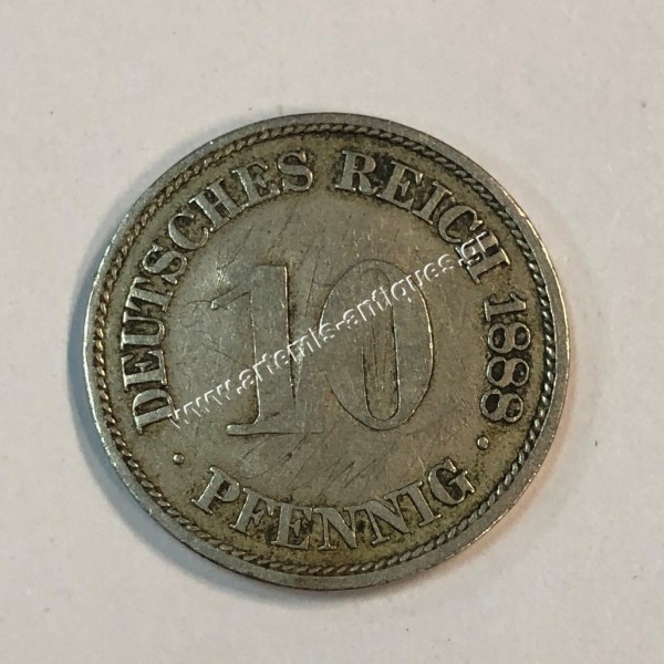10 Pfennig 1888 A Wilhelm I Κόντρα Μάρκα Γερμανία
