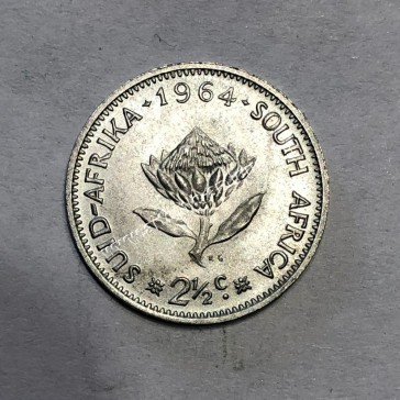 2 1/2 Cents 1964 1st Decimal Series UNC- BU South Africa 2