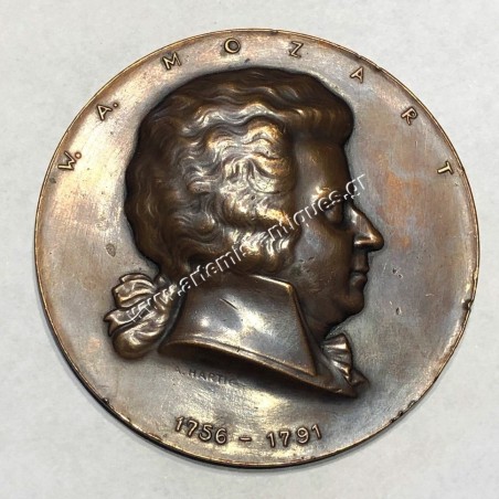Βόλφγκανγκ Αμαντέους Μότσαρτ 1756-1791 Μπρούτζινο Μετάλλιο