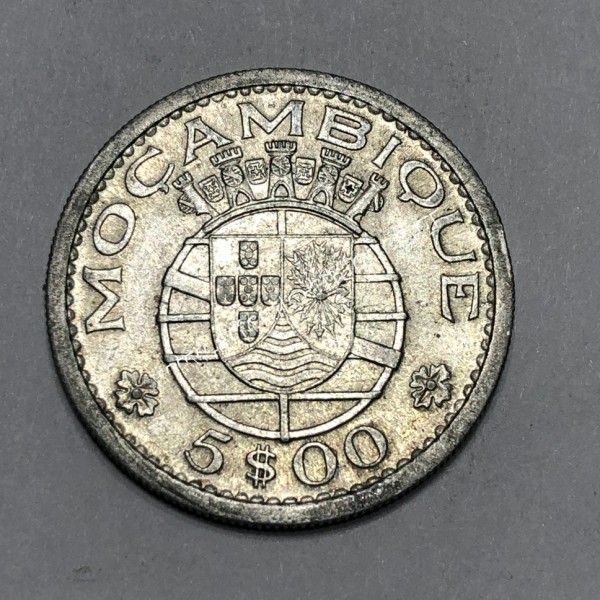 5 Escudos 1960 Portuguese Mozambique
