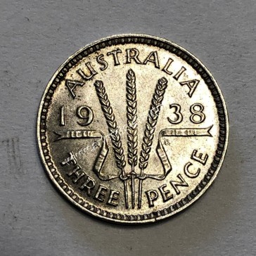 3 Pence 1938 George VI UNC Australia 2