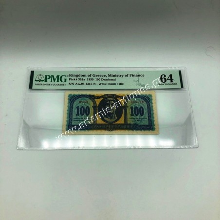 100 Drachmas 1950 PMG 64 Choise Uncirculated P-324a