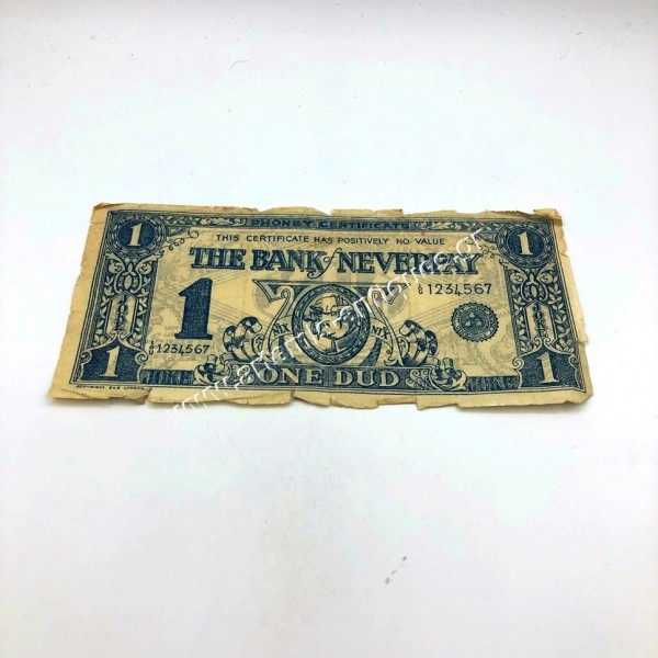 The Bank of Neverpay Fanny Banknote E&S London 1930's