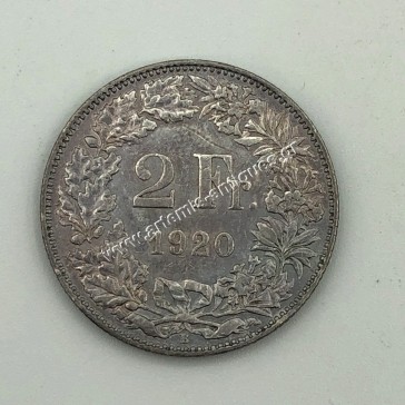2 Francs 1920 Liberty Standing Switzerland 2