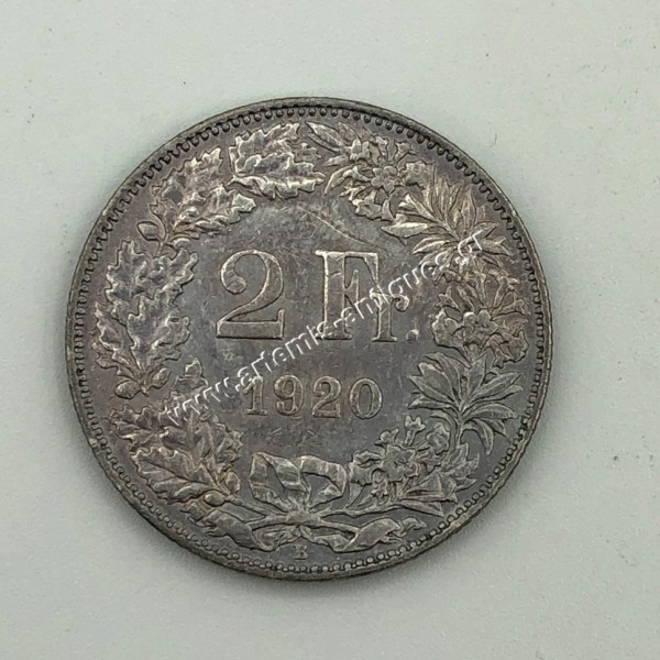 2 Francs 1920 Liberty Standing Switzerland