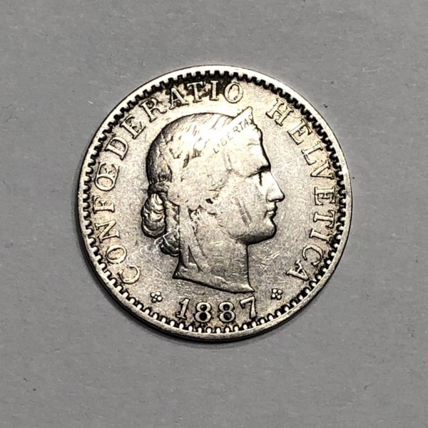 20 Rappen 1887 Libertas Switzerland