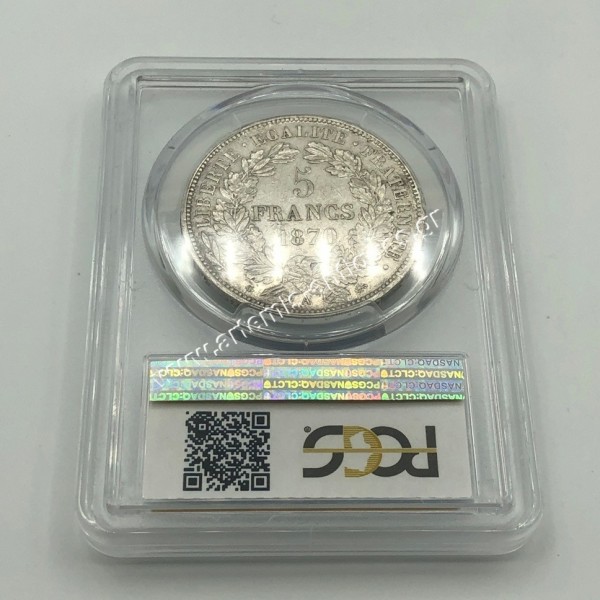 5 Francs 1870 A Gad-743 F-333 Ceres Avec Legende PCGS AU53 Γαλλία