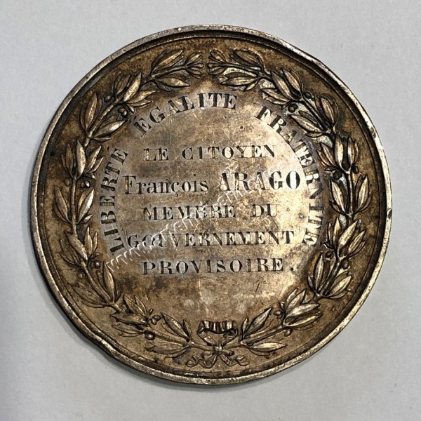 Francois Arago 24 February 1848 Provisional Government Silver Medal