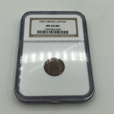 1 Lepto 1833 NGC MS 64 BN Othon Old Grading