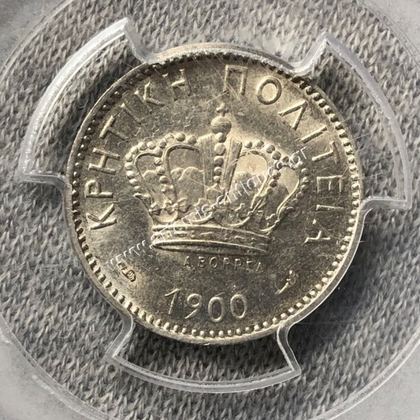 20 Lepta 1900 A PCGS MS62 Cretan State