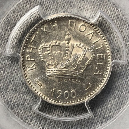 20 Lepta 1900 A PCGS MS62 Cretan State