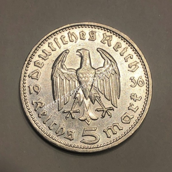 5 Marks 1936 D Paul von Hindenburg Γερμανία