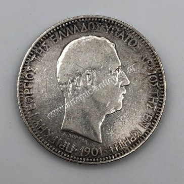 5 Δραχμές 1901 Πρίγκηπας Γεώργιος Κρητική Πολιτεία