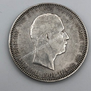 5 Drachmas 1901 Prince George Cretan State