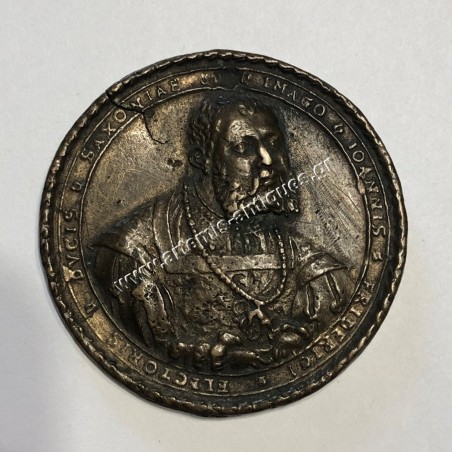 Johann Friedrich I of Saxony 1537 Rare Medal by Wolf Milicz