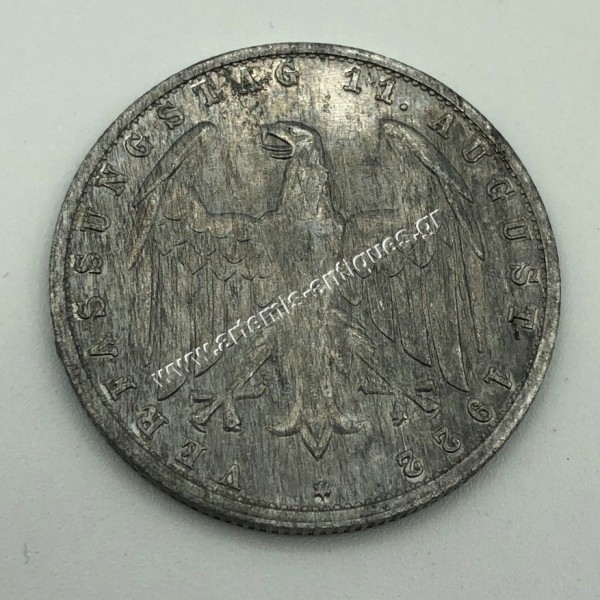 3 Mark 1922 E Weimar Constitution AU-UNC Germany