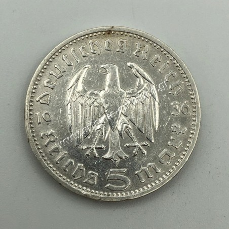 5 Marks 1936 D Paul von Hindenburg Germany