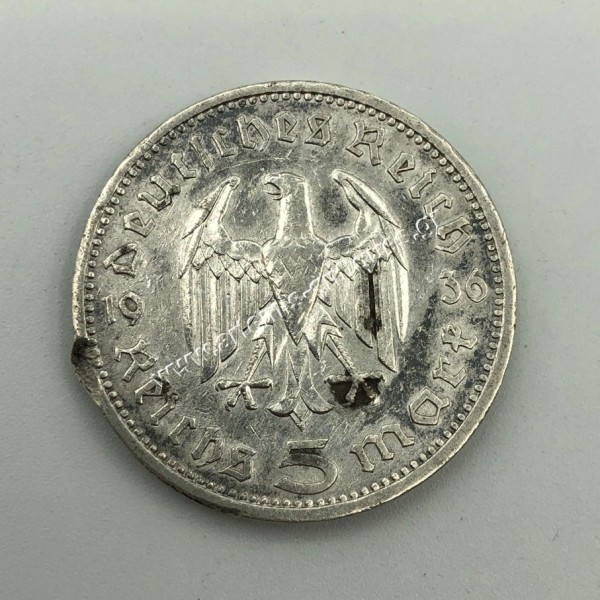 5 Marks 1936 A Paul von Hindenburg Γερμανία