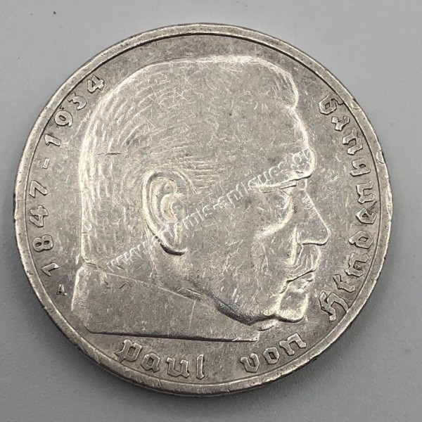 5 Marks 1936 A Paul von Hindenburg Germany