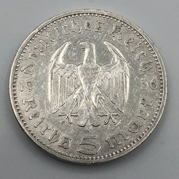 5 Marks 1936 A Paul von Hindenburg Γερμανία 2