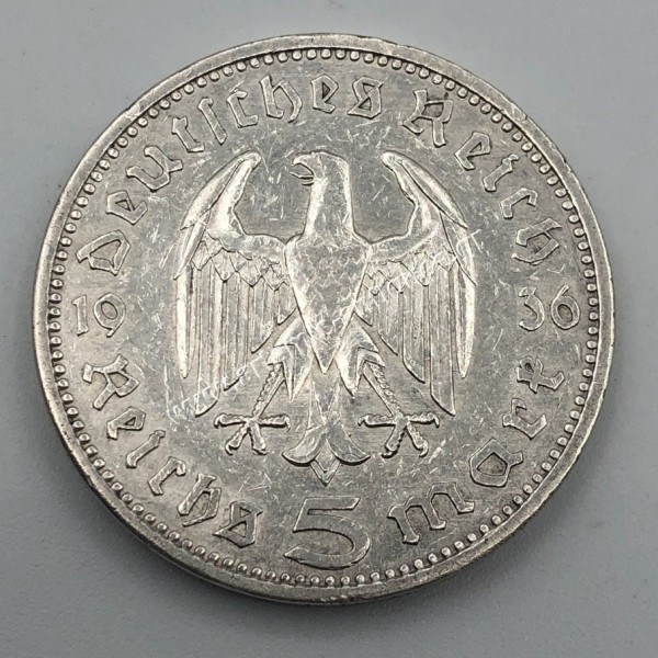5 Marks 1936 A Paul von Hindenburg Γερμανία