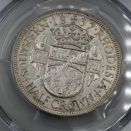 1/2 Crown 1937 George VI PCGS AU58 Νότια Ροδεσία