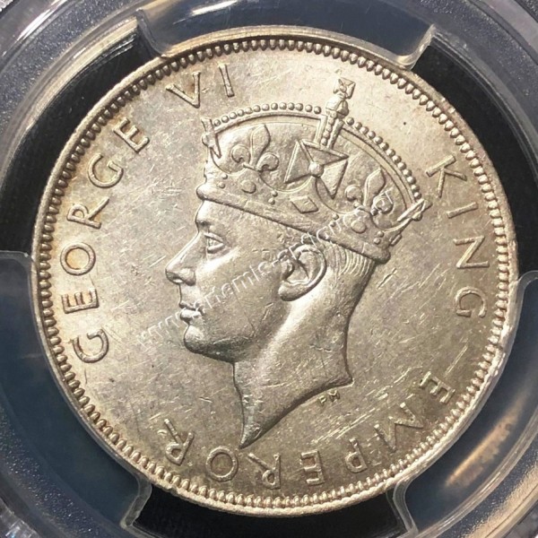 1/2 Crown 1941 George VI PCGS AU55 Southern Rhodesia