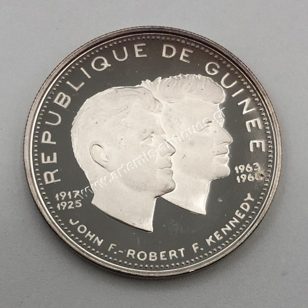 200 Francs 1970 Proof John and Robert Kennedy Guinea