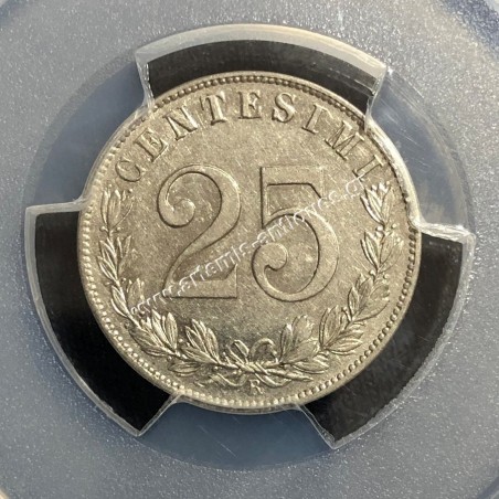 25 Centesimi 1903-R Vittorio Emanuele PCGS AU55 Ιταλία