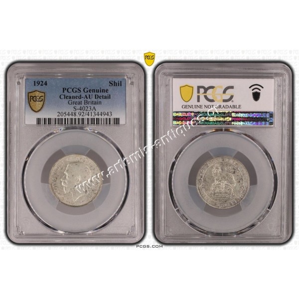 1 Shilling 1924 George V S-4023A PCGS Genuine Cleaned-AU Detail Μεγάλη Βρετανία