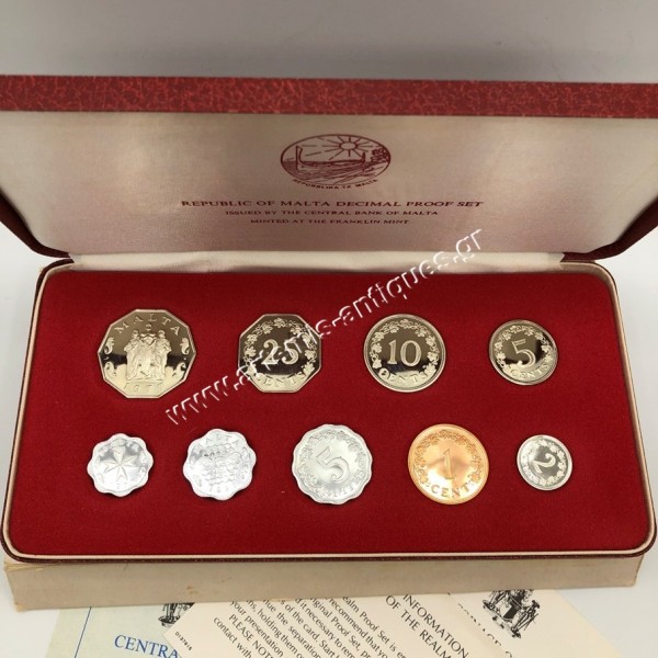 Σετ Δεκαδικών Νομισμάτων Proof 1977 Μάλτα