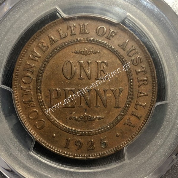 1 Penny (D) 1925 George V PCGS AU55 Αυστραλία
