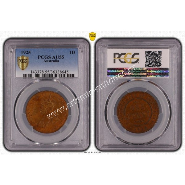 1 Penny (D) 1925 George V PCGS AU55 Αυστραλία