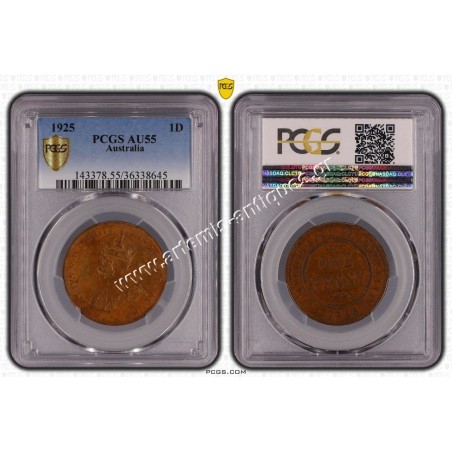 1 Penny (D) 1925 George V PCGS AU55 Αυστραλία