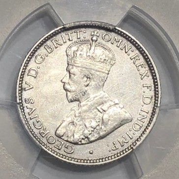 6 Pence (D) 1914 George V PCGS Genuine Harshly Cleaned-AU Detail Australia
