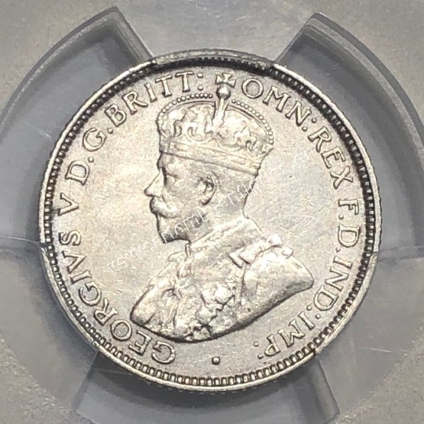 6 Pence (D) 1914 George V PCGS Genuine Harshly Cleaned-AU Detail Αυστραλία