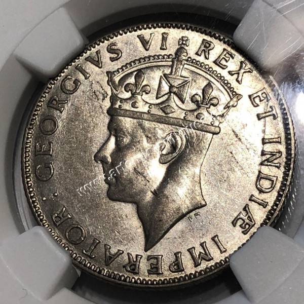 1 Shilling 1941 I George VI NGC AU55 Thick Rim Small Loop East Africa Rare