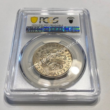 18 Piastres 1938 George VI PCGS Genuine Cleaned AU Detail Κύπρος