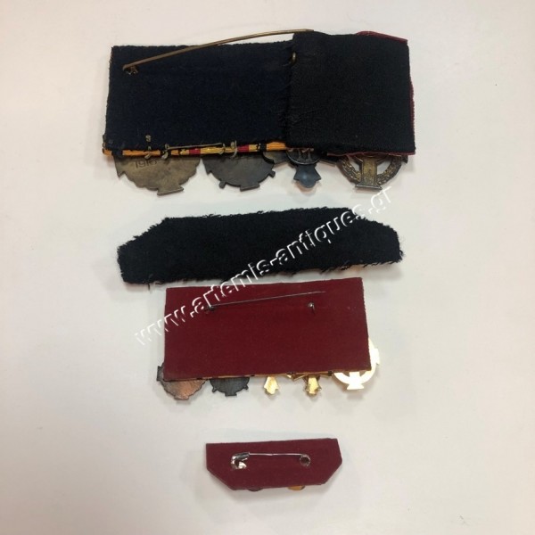 Bar of 4 Medals and Miniature Medals with their Ribbon Bars