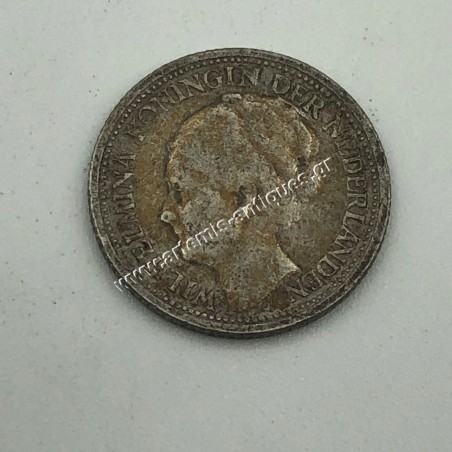 1/10 Gulden 1947 Wilhelmina Curacao Netherlands Antilles